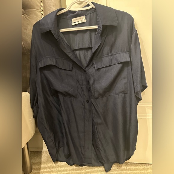 Oversized navy button down from UO. Slightly sheer - Picture 2 of 3